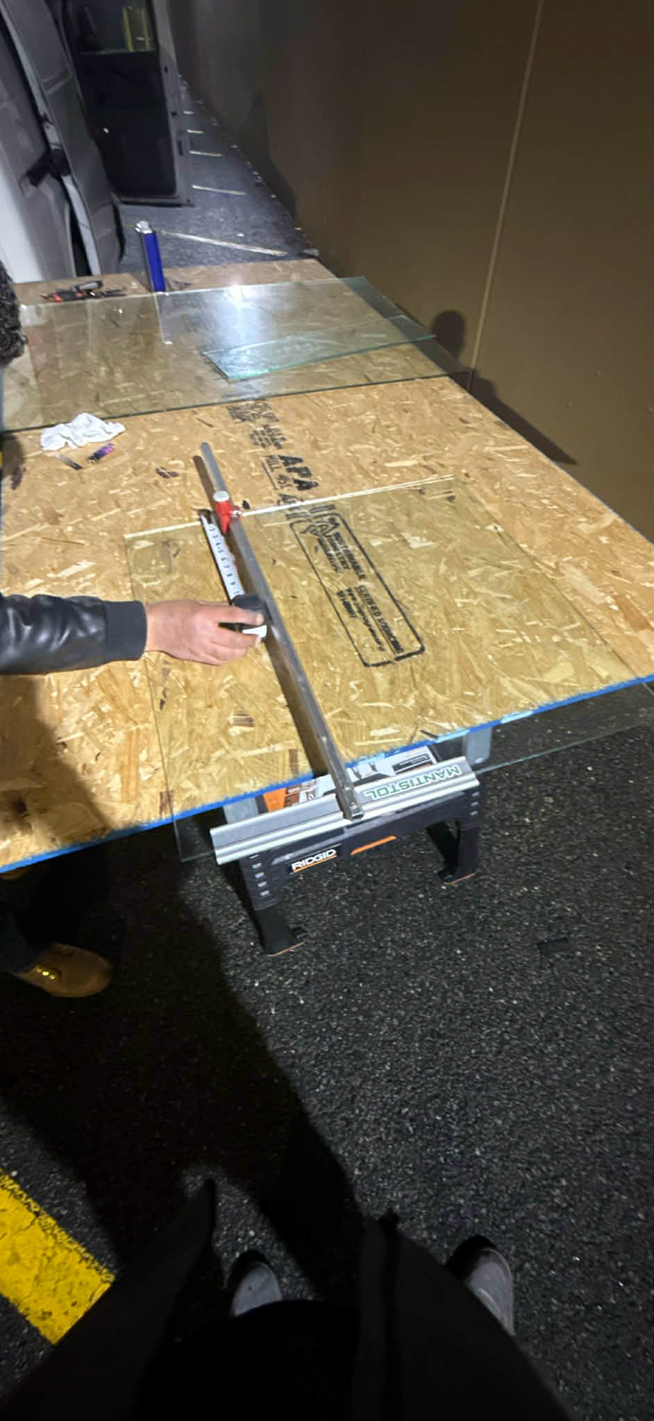 Glass cutting and shop fabrication.